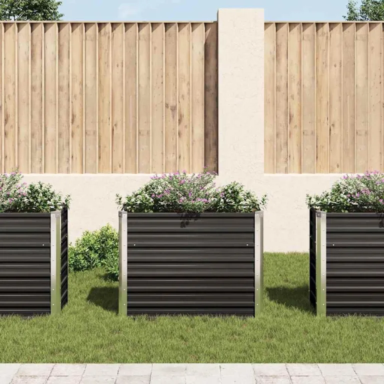 Hochbeet Metall Premium hochbeet Balkon oder Garten Pflanzkasten Hochbeete-Kit Kräuterbeet Balkon Hochbeet Hochbeete für Garten 100 x 40 x 77 cm Verzinkter Stahl – Bild 3