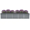 Pflanzenbeet Wetterfestes Stahlblech Hochbeet für Gemüse Erhöhte Extragroße Gemüsebeet Frühbeet Gartenbeet Pflanzkübel Blumenkasten für Garten Stahl 400x80x45 cm Grau - Thumbnail 2