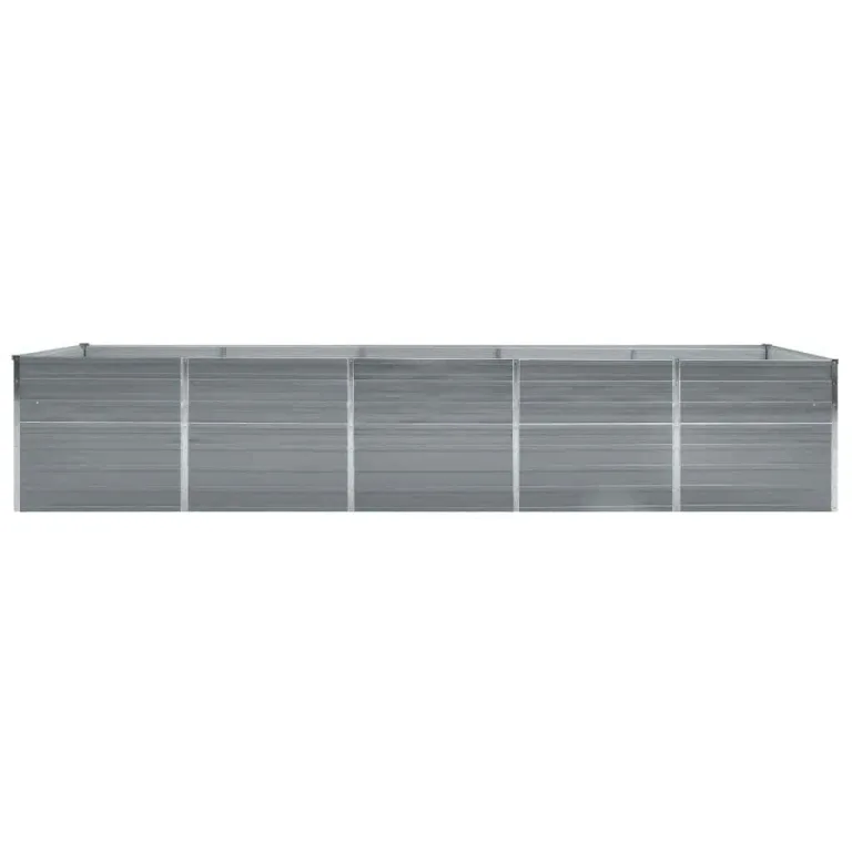 Hochbeet aus Metall Modulares Hochbeete-Kit Rostfreie Hochbeete für Garten aus Premium Zn-Al-Mg Stahl Hoch Gemüsebeet Verzinkter 400×80×77 cm Grau – Bild 3