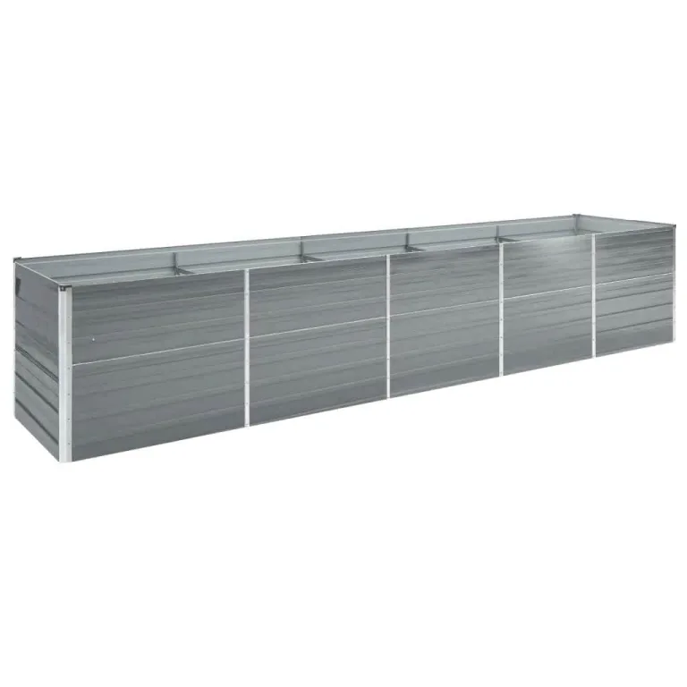 Hochbeet aus Metall Modulares Hochbeete-Kit Rostfreie Hochbeete für Garten aus Premium Zn-Al-Mg Stahl Hoch Gemüsebeet Verzinkter 400×80×77 cm Grau – Bild 1