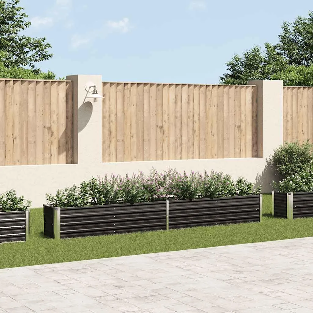 Hochbeet Metall Premium hochbeet Balkon oder Garten Pflanzkasten Hochbeete-Kit Kräuterbeet Balkon Hochbeet Hochbeete für Garten Verzinkter Stahl 320×40×45 cm Anthrazit - Bild 1
