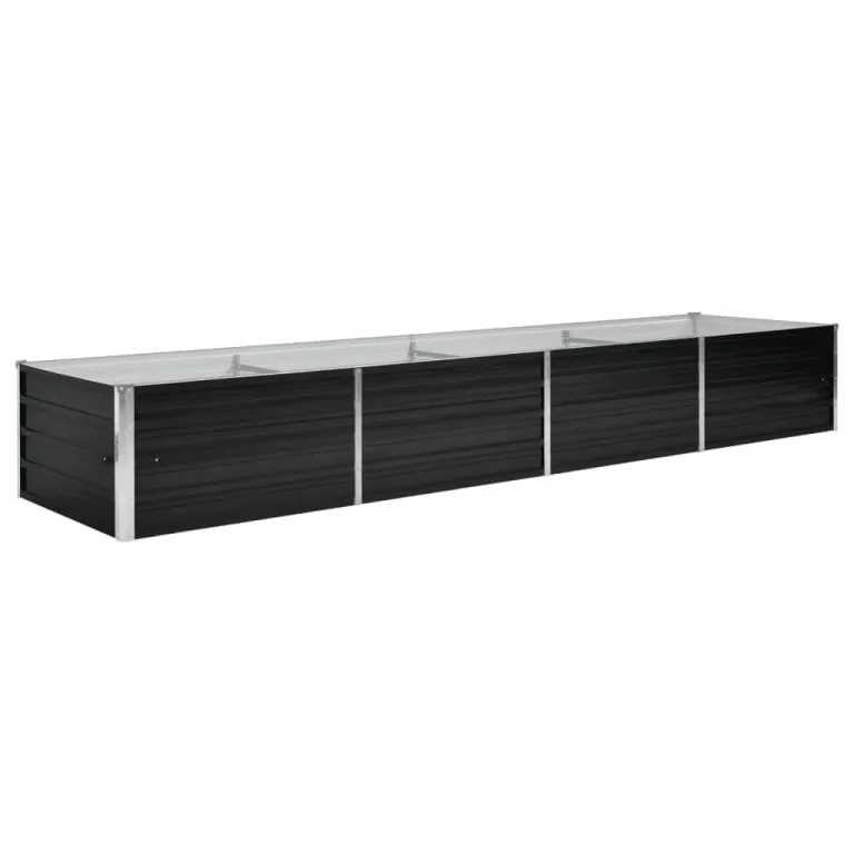 Hochbeet Metall Gartenbeet aus Verzinktem Stahl Pflanzbeet Wetterfest & Rostfrei Rechteckiges Gemüsebeet für Garten & Terrasse Anthrazit 320 x 80 x 45 cm Verzinkter Stahl – Bild 2