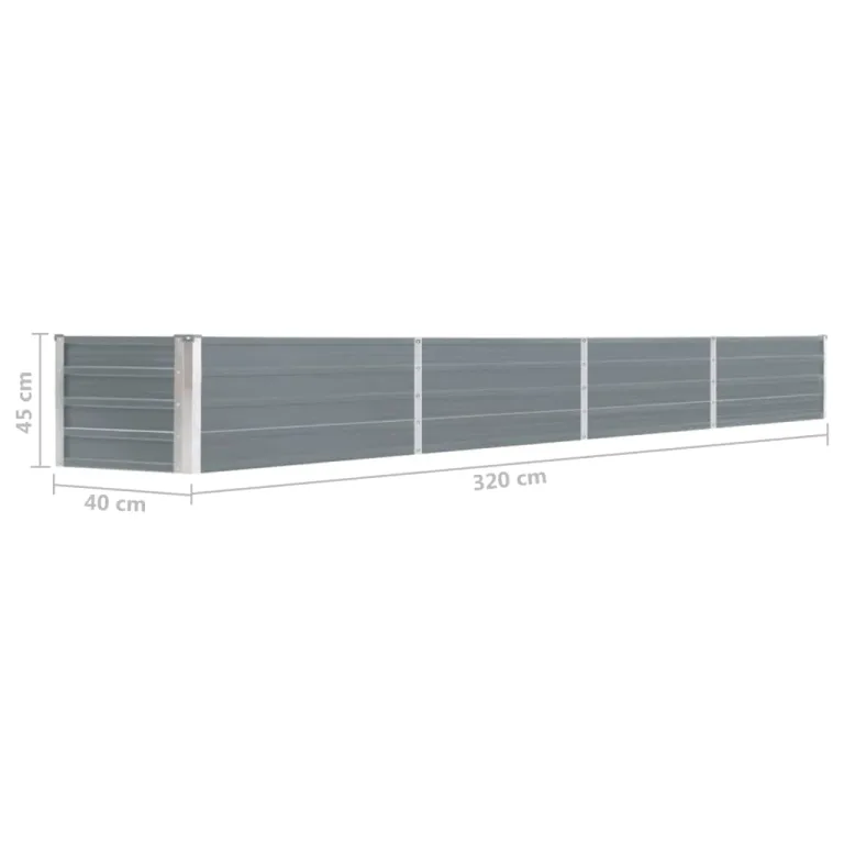 Hochbeet aus Metall Modulares Hochbeete-Kit Rostfreie Hochbeete für Garten aus Premium Zn-Al-Mg Stahl Hoch Gemüsebeet Verzinkter 320×40×45 cm Grau – Bild 5