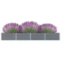 Hochbeet aus Metall Modulares Hochbeete-Kit Rostfreie Hochbeete für Garten aus Premium Zn-Al-Mg Stahl Hoch Gemüsebeet Verzinkter 320×40×45 cm Grau - Thumbnail 2