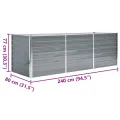 Hochbeet Metall Premium hochbeet Balkon oder Garten Pflanzkasten Hochbeete-Kit Kräuterbeet Balkon Hochbeet Hochbeete für Garten Verzinkter Stahl 240x80x77 cm Grau - Thumbnail 7