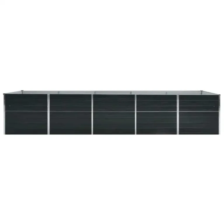 Hochbeet Metall Gartenbeet aus verzinktem Stahl Pflanzbeet wetterfest & rostfrei Rechteckiges Gemüsebeet für Garten & Terrasse Verzinkter Stahl 400x80x77 cm Anthrazit – Bild 5