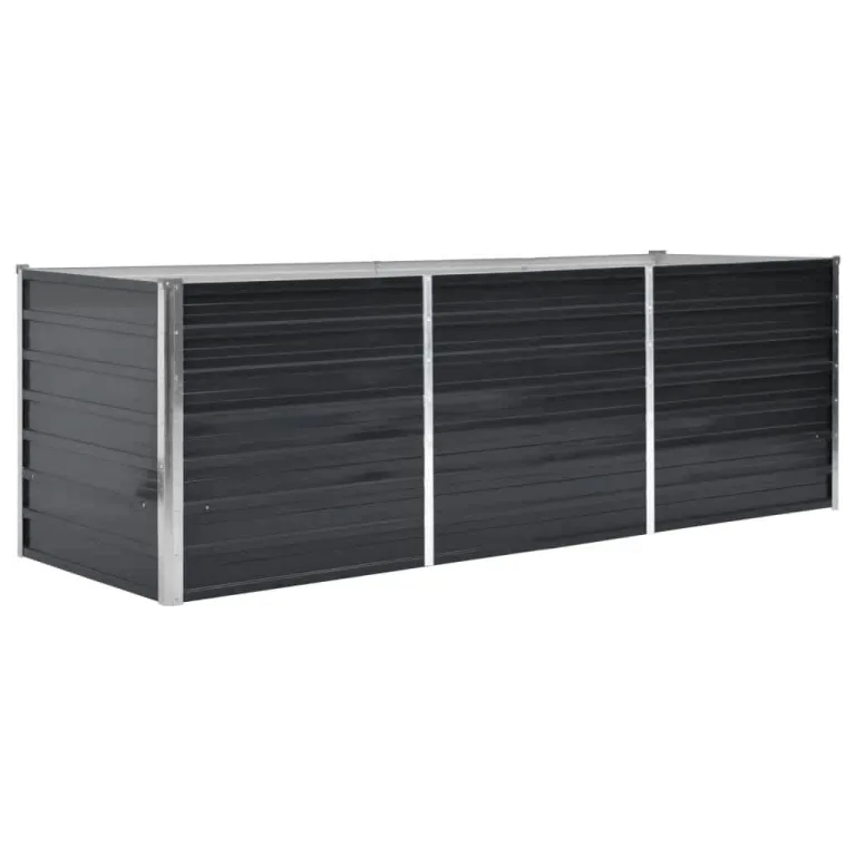 Hochbeet Metall Gartenbeet aus verzinktem Stahl Pflanzbeet wetterfest & rostfrei Rechteckiges Gemüsebeet für Garten & Terrasse Verzinkter Stahl 400x80x77 cm Anthrazit – Bild 9