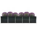 Hochbeet Metall Gartenbeet aus verzinktem Stahl Pflanzbeet wetterfest & rostfrei Rechteckiges Gemüsebeet für Garten & Terrasse Verzinkter Stahl 400x80x77 cm Anthrazit - Thumbnail 4