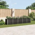 Hochbeet Metall Gartenbeet aus verzinktem Stahl Pflanzbeet wetterfest & rostfrei Rechteckiges Gemüsebeet für Garten & Terrasse Verzinkter Stahl 400x80x77 cm Anthrazit - Thumbnail 1