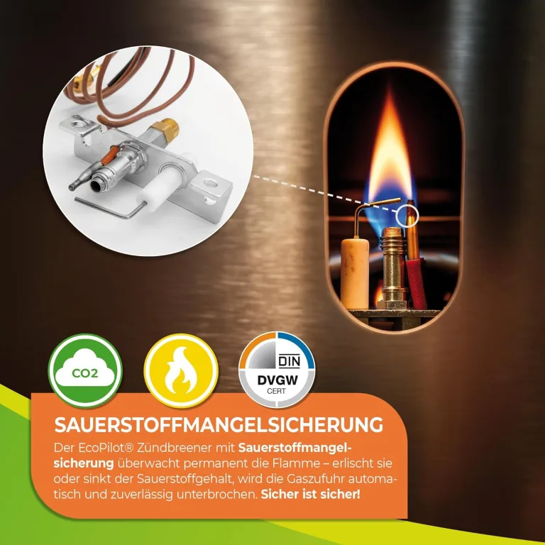 Bio Green Gas-gewächshausheizung EcoPilot, 4500 Watt, Silber, Thermostat-Regelbereich: 0° – 20° C, Edelstahl, Outdoor, Gas, 38x17x40 cm, für Gewächshäuser bis 22m², Bodenmontage – Bild 6
