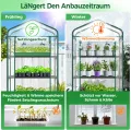 Ohuhu Gewächshaus klein Premium Foliengewächshaus mit Verriegelungsräder, Folien Treibhaus mit 4 Regalen Anzuchthaus Treibhaus Platzsparend Frühbeet für Balkon Garten 69x48x162 cm Transparent - Thumbnail 4