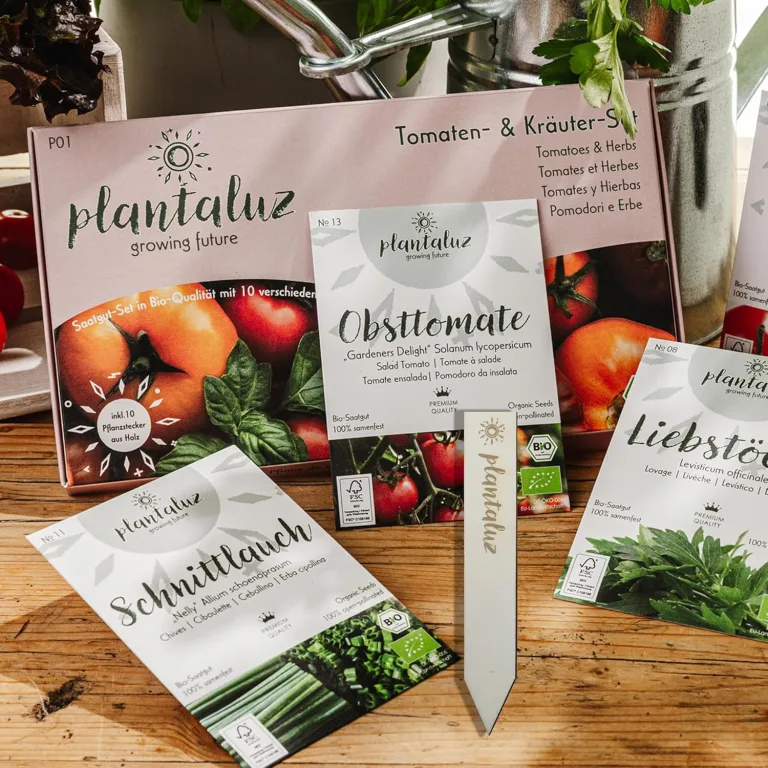 Plantaluz Bio Premium Saatgut Set P01 – 10 Sorten Tomaten & Kräuter Anzuchtset für Garten, Balkon & Indoor – inkl. FSC-Pflanzstäbchen – samenfestes, ungebeiztes & gentechnikfreies Saatgut – Bild 5