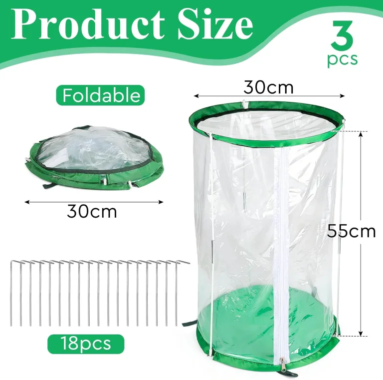 3 x Gewächshaus Klein 55cm x 30cm PVC Treibhaus Pflanzenschutz Schädlingsbekämpfung Portable mit 18 Erdanker für Kübelpflanzen Topfpflanzen – Bild 2