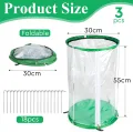 3 x Gewächshaus Klein 55cm x 30cm PVC Treibhaus Pflanzenschutz Schädlingsbekämpfung Portable mit 18 Erdanker für Kübelpflanzen Topfpflanzen - Thumbnail 2