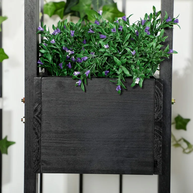 Outsunny Hochbeet mit Rankgitter Körbe, Holz Pflanzkasten Pflanzkübel Blumenkasten, 90 x 45 x 170 cm für Garten Balkon Terrasse, Blumenkübel für Kletterpflanzen Korbpflanzen, Blumen – Bild 9