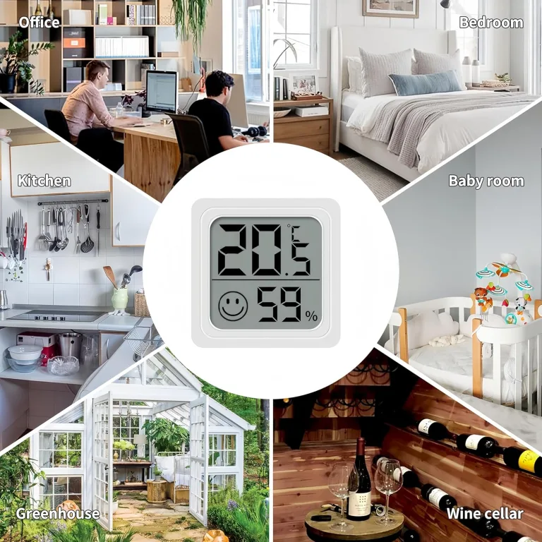 Luthando Mini Thermometer Innen, Thermometer Hygrometer Innen, Raumthermometer Mini LCD Heimthermometer für kinderzimmer, Arbeitszimmer, Schlafzimmer, Gewächshaus (4) – Bild 6