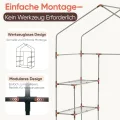 Sekey Gewächshaus 200x145x75 cm, Foliengewächshaus Stabil, Gewächshaus Balkon mit 4 Regalböden für optimales Pflanzenwachstum, Grün, XL - Thumbnail 2