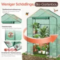 Sekey Gewächshaus 200x145x75 cm, Foliengewächshaus Stabil, Gewächshaus Balkon mit 4 Regalböden für optimales Pflanzenwachstum, Grün, XL - Thumbnail 5