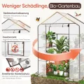 Sekey Gewächshaus 200x145x75 cm, Foliengewächshaus Stabil, Gewächshaus Balkon mit 4 Regalböden für optimales Pflanzenwachstum, Weiß, XL - Thumbnail 5