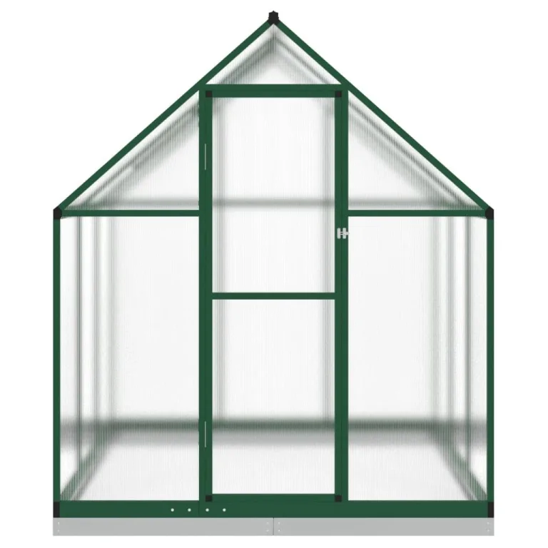 Gewächshaus mit Fundamentrahmen Gewächshaus Aluminium Gewächshaus Winterfest Garten Treibhaus Pflanzenhaus-Grün-169 x 169 x 202 cm – Bild 3