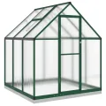 Gewächshaus mit Fundamentrahmen Gewächshaus Aluminium Gewächshaus Winterfest Garten Treibhaus Pflanzenhaus-Grün-169 x 169 x 202 cm - Thumbnail 2