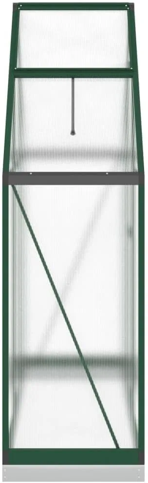 Gewächshaus mit Fundamentrahmen Gewächshaus Aluminium Gewächshaus Winterfest Garten Treibhaus Pflanzenhaus-Grün-169 x 58 x 202 cm – Bild 5