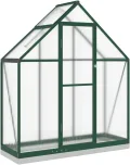 Gewächshaus mit Fundamentrahmen Gewächshaus Aluminium Gewächshaus Winterfest Garten Treibhaus Pflanzenhaus-Grün-169 x 58 x 202 cm - Thumbnail 3