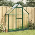 Gewächshaus mit Fundamentrahmen Gewächshaus Aluminium Gewächshaus Winterfest Garten Treibhaus Pflanzenhaus-Grün-169 x 58 x 202 cm - Thumbnail 1