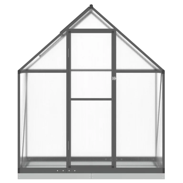 Gewächshaus mit Fundamentrahmen Gewächshaus Aluminium Gewächshaus Winterfest Garten Treibhaus Pflanzenhaus-Anthrazit-169 x 58 x 202 cm – Bild 3