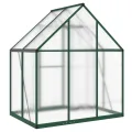 Gewächshaus mit Fundamentrahmen Gewächshaus Aluminium Gewächshaus Winterfest Garten Treibhaus Pflanzenhaus-Grün-169 x 114 x 195 cm - Thumbnail 3