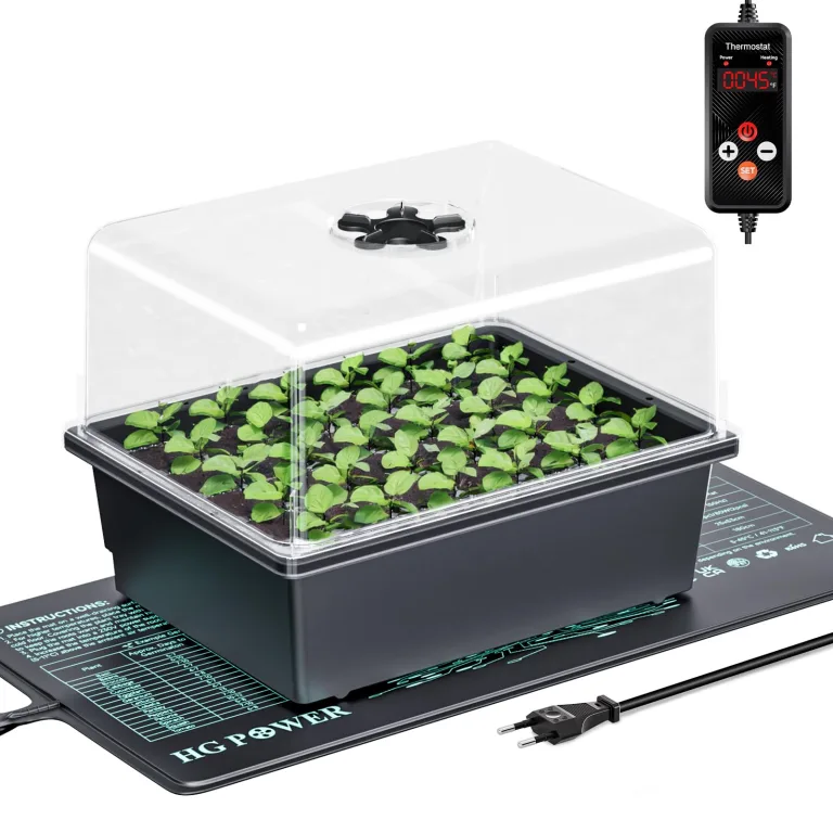 HG Power 55w Heizmatte Pflanzen Anzuchtkasten Opt. mit LED Pflanzenlampe Zimmergewächshaus mit 30 Zellen und Anzuchthaube, für Sämlinge, Gemüse & Kräuter – Opt. B Tray + LED + MAT – Bild 9