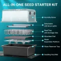 HG Power 55w Heizmatte Pflanzen Anzuchtkasten Opt. mit LED Pflanzenlampe Zimmergewächshaus mit 30 Zellen und Anzuchthaube, für Sämlinge, Gemüse & Kräuter – Opt. B Tray + LED + MAT - Thumbnail 2