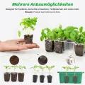 Bonviee Zimmergewächshaus Anzuchtkasten anzuchttöpfe, 10 Stück 120 Zellen Mini Gewächshaus Klein Anzuchtset Anzuchtplatte Anzuchtschale mit Belüftung und Bruchsicherer Deckel für Sämling Pflanze, Grün - Thumbnail 6