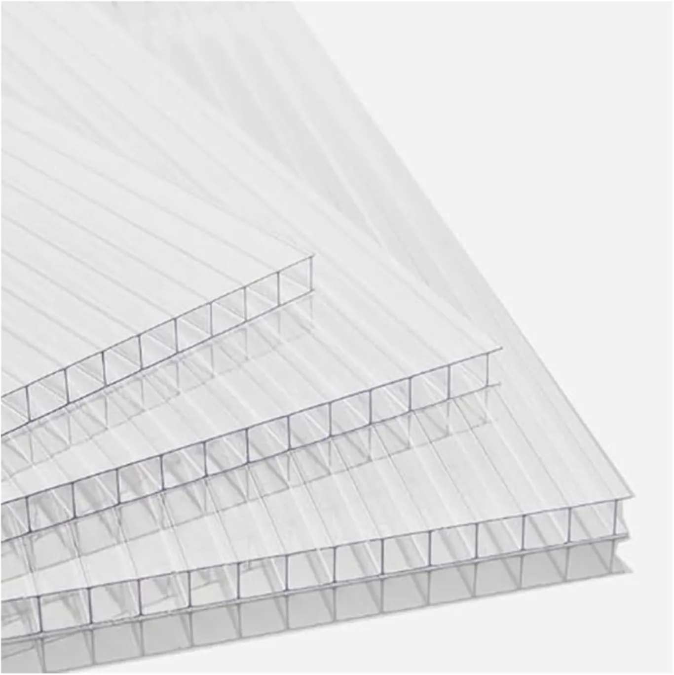 Gewächshausplatten Doppelstegplatte Zuschneidbar Klar & Uv-beständig Stegplatten für Dach Gewächshaus Carport Polycarbonat Hohlkammerstegplatten(6Pack,4' x 2' x 0.32") - Bild 1