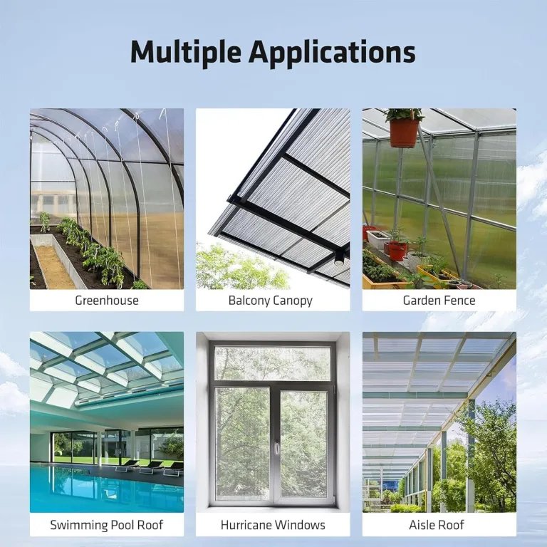 Gewächshausplatten Stegplatten Uv-beständig für Gewächshaus Gartenbau Carports Doppelstegplatten Polycarbonat Klar & Uv-beständig Polycarbonat Platten(8Pack,4' x 2' x 0.32") – Bild 2