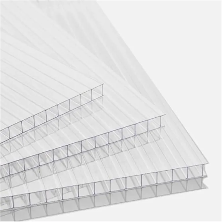 Gewächshausplatten Doppelstegplatte Zuschneidbar Klar & Uv-beständig Stegplatten für Dach Gewächshaus Carport Polycarbonat Hohlkammerstegplatten(6Pack,4' x 2' x 0.16") – Bild 1