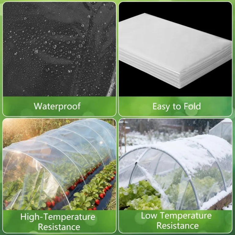 Transparent Gewächshausfolie, 2 x 10M Folie für Gewächshaus Winterfest Extra Dick Reißfest Polyethylen Gartenfolie, Plastikfoliefür Folientunnel für Gartenarbeit Tomatenhaus Treibhaus – Bild 6
