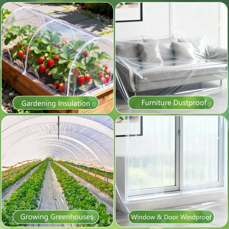 Transparent Gewächshausfolie, 2 x 10M Folie für Gewächshaus Winterfest Extra Dick Reißfest Polyethylen Gartenfolie, Plastikfoliefür Folientunnel für Gartenarbeit Tomatenhaus Treibhaus – Bild 7