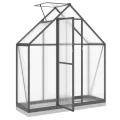 Hommdiy Gewächshaus mit Fundamentrahmen Garten Treibhaus Pflanzenhaus Hohlkammerplatten Tomatenhaus Anthrazit 169x58x202 cm Alu - Thumbnail 6