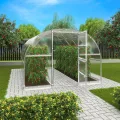 Gewächshaus Estragon 3x6m Gewächshaus aus Metall in Silber, Anzuchthaus mit 6 mm Wandstärke Treibhaus - Thumbnail 2