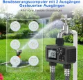 HITRENDS Bewässerungscomputer 2 Ausgänge, Großem LED-Display, Bewässerungs-Timer mit Regenverzögerung/manueller Übersteuerung/Wasserhahn-Timer, geeignet für Gärten, Rasenflächen und Topfpflanzen. - Thumbnail 2