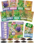 Bio Heil- und Teekräutersamen im 10er Set - 10 Heil- und Tee Kräuter Samen für den einfachen Anbau im Garten, Balkon oder Hochbeet - Pflanzensamen - Saatgut - Thumbnail 1