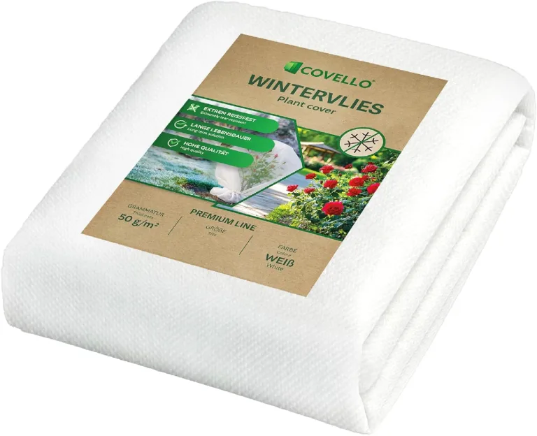 Covello Winterschutz für Pflanzen außen – Wintervlies 50g/m² – Winterschutzvlies für Kübelpflanzen – Gartenvlies Frostschutzvlies 32m² (20m x 1,6m) – Reißfest, UV-beständig – Frostschutz Pflanzen – Bild 1
