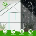 LEADZM Gewächshaus mit UV-beständiger PE-Gitterfolie，4 Metallablagegittern, Sturm-Winterfest, Schutz vor Kälte,Frost, Anzucht für Tomaten & Pflanzen, Balkon Garten (Transparent, 142 x 74 x 196 cm) - Thumbnail 6