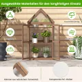 GOPLUS Mini Gewächshaus, 3-stöckiges Anzuchthaus, Treibhaus Holz, erhöhtes Pflanzenbeet mit transparentem Doppeltüren & aufklappbarem Dach, Frühbeet Tomatenhaus Aufzuchtschrank für Garten, Hof, Balkon - Thumbnail 4
