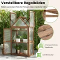 GOPLUS Mini Gewächshaus, 3-stöckiges Anzuchthaus, Treibhaus Holz, erhöhtes Pflanzenbeet mit transparentem Doppeltüren & aufklappbarem Dach, Frühbeet Tomatenhaus Aufzuchtschrank für Garten, Hof, Balkon - Thumbnail 5