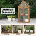 GOPLUS Mini Gewächshaus, 3-stöckiges Anzuchthaus, Treibhaus Holz, erhöhtes Pflanzenbeet mit transparentem Doppeltüren & aufklappbarem Dach, Frühbeet Tomatenhaus Aufzuchtschrank für Garten, Hof, Balkon - Thumbnail 7