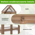 GOPLUS Mini Gewächshaus, 3-stöckiges Anzuchthaus, Treibhaus Holz, erhöhtes Pflanzenbeet mit transparentem Doppeltüren & aufklappbarem Dach, Frühbeet Tomatenhaus Aufzuchtschrank für Garten, Hof, Balkon - Thumbnail 8