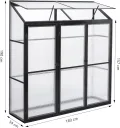 Anlehngewächshaus Aluminium Beistell-Gewächshaus (Schwarz) – 180x54x190cm, 3 Türen & 2 Oberlicht, geeignet für Zitronenbaum-Töpfe, Chrysanthemen & weitere Pflanzen, Greenhouse - Thumbnail 5