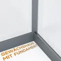 Aluminium Gewächshaus mit Fundament – 361*238*210 cm, Treibhaus, Tomatengewächshaus, Frühbeet, Greenhouse Grau - Thumbnail 10